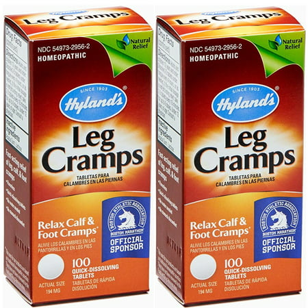 2 Pack Hyland's Leg Cramps, Relax Calf & Foot Cramps - 100 Tablets Each