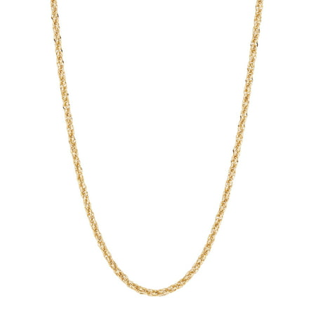 Brilliance Fine Jewelry 10K Yellow Gold Hollow Infinity 2.45MM Rope Chain, 20"