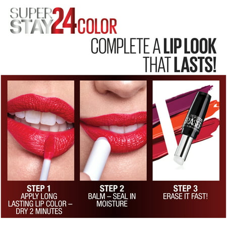 Maybelline Super Stay 24 2-Step Liquid Lipstick Makeup, Committed Coral, 1 kitCommitted Coral,