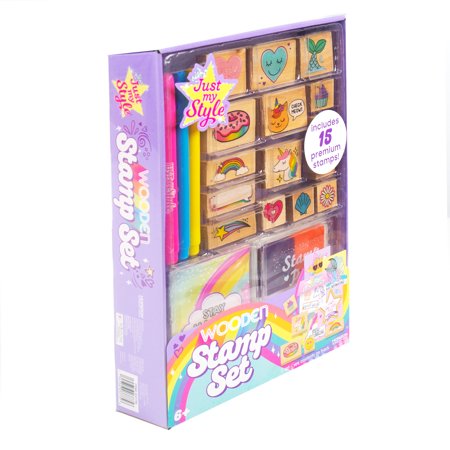 Just My Style Wooden Stamp, Art & Craft Kit for Boys & Girls, Kids & Teens (28 Pieces)