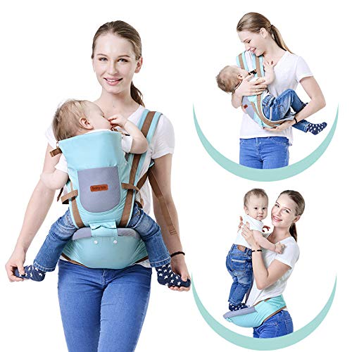 JUMPER 4 in 1 Convertible Baby Carrier + Hip Seat, BlueBlue,
