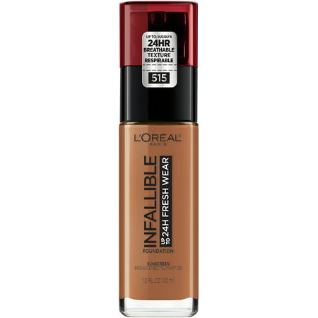 L'Oreal Paris Infallible 24 Hour Fresh Wear Foundation, Lightweight, Copper, 1 fl. oz.515 Copper,