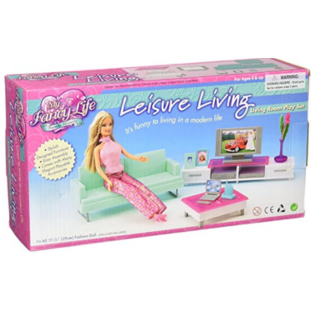 My Fancy Life Leisure Living Room for 11.5" Fashion dolls and dollhouse Furniture play set (Doll & Clothing not included)