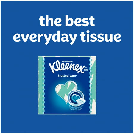Kleenex Trusted Care Everyday Facial Tissues, 4 Cube Boxes (280 Total Tissues)