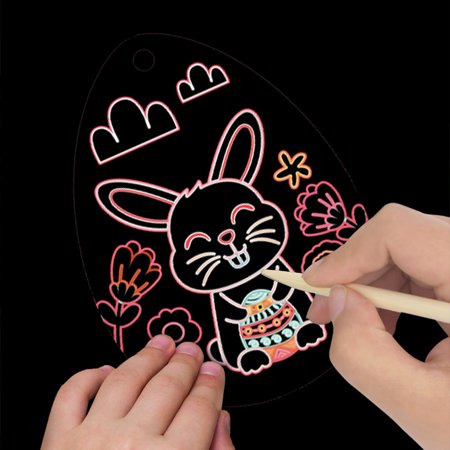 VALSEEL Easter Scratch Paper Arts and Crafts for Kids 30 Pcs Scratch Art Set SuppliesA,