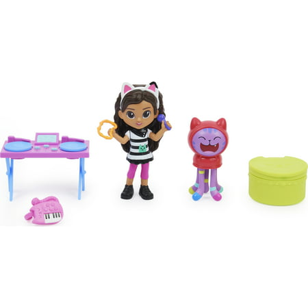 Gabby?s Dollhouse, Kitty Karaoke Set with 2 Toy Figures, 2 Accessories, Delivery and Furniture Piece, Kids Toys for Ages 3 and up