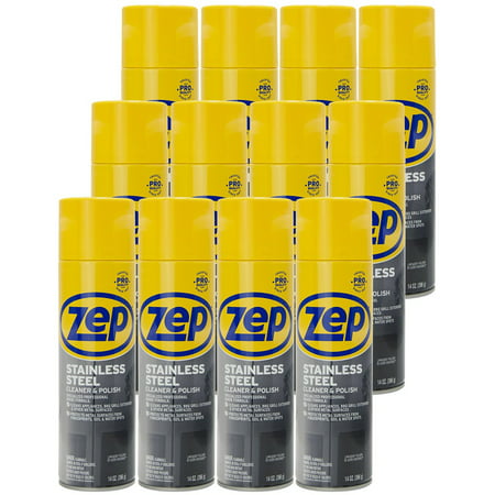 Zep Stainless Steel Cleaner & Polish ZUSSTL14 (CASE of 12) Protects Metal Surfaces from Fingerprints, Soil & Waterspots, Pack of 12