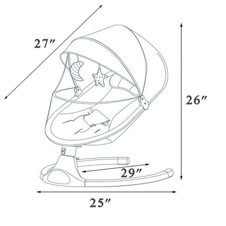 SINGES Baby Swing, Infant Bouncer Seat, Intelligence Timing 5 Gears Adjustment & Washable Baby ChairPink,