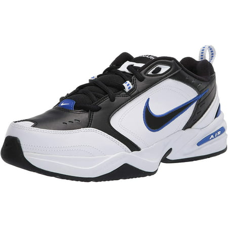 Nike Men's Air Monarch IV Classic Sneakers, Black/White/Blue, 7 X-Wide, Black/Black-white-racer Blue, 7 X-Wide
