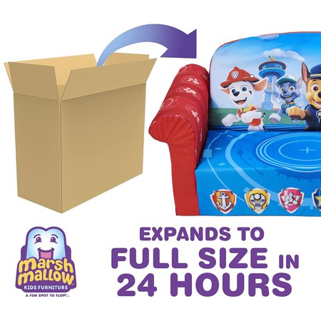 Marshmallow Furniture, Children's 2-in-1 Flip Open Foam Sofa, PAW Patrol, by Spin Master, Multicolor, Paw Patrol 2