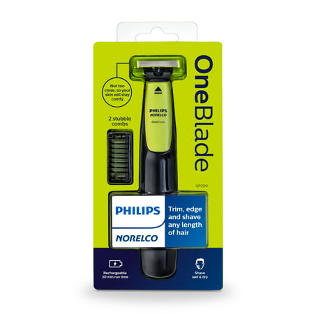 Philips Norelco Oneblade Wet Aisle Hybrid Electric Trimmer and Shaver QP2510/49Black and Green,