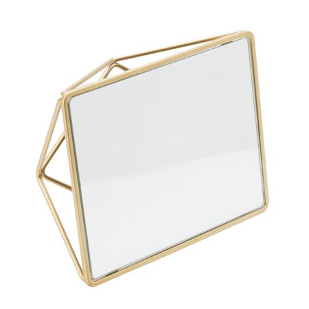 Home Details Geometric Two Way Vanity Mirror 9.37 X 7.4 X 2.95 inch - Satin GoldGold,