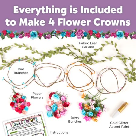 Creativity for Kids Flower Crowns Fashion- Child Craft Kit for Boys and Girls