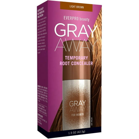 Everpro Gray Away Temporary Hair Color Root Concealer Spray, Light Brown, 1.5 oz