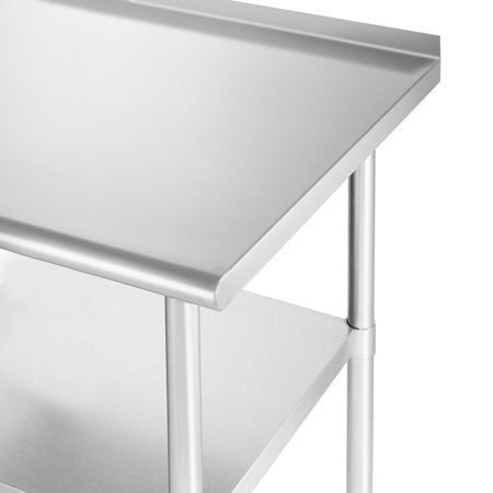 NSF Stainless Steel Commercial Kitchen Prep & Work Table with Backsplash - 60 in. x 24 in.