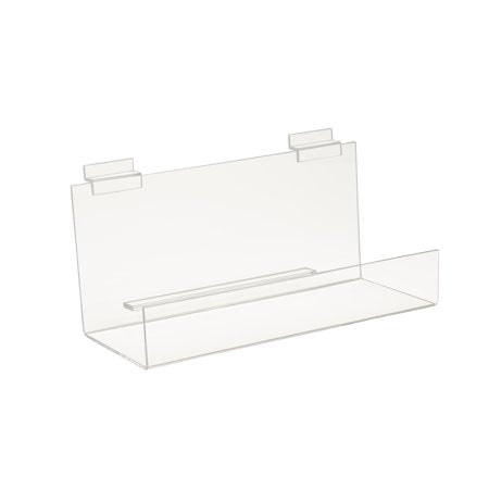Clear Acrylic 12 in. L x 4 in. D Straight Shelf with Lip for Slatwall (Pack of 6)