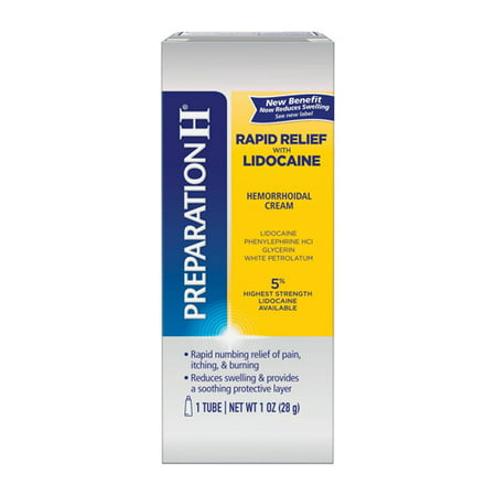 Preparation H Rapid Relief with Lidocaine Hemorrhoidal Cream Tube 1 Oz