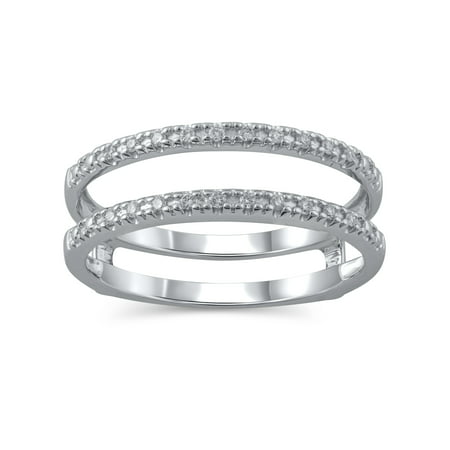 1/10 Carat T.W. (I2 clarity, H-I color) Brilliance Fine Jewelry Diamond Enhancer Ring in 10kt White Gold, Size 7White,