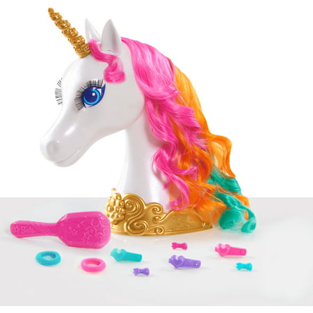 Barbie Dreamtopia Unicorn Styling Head, 10-pieces, Kids Toys for Ages 3 up