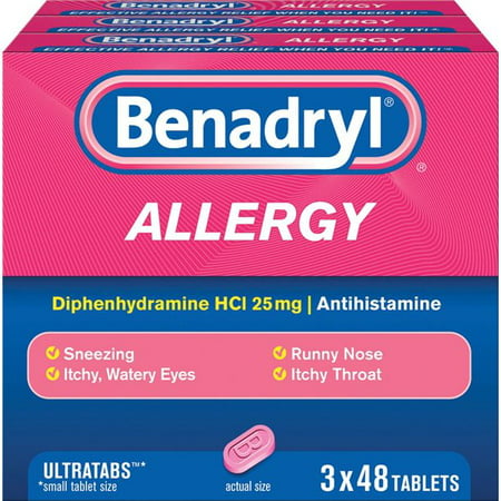 Benadryl Ultra tab Antihistamine Allergy Medicine Tablets 3 Pk. 48 Ct.