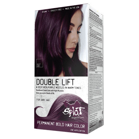 Splat Double Lift Permanent Hair Color for Dark Hair, Violet Vibes, 1 ApplicationViolet,