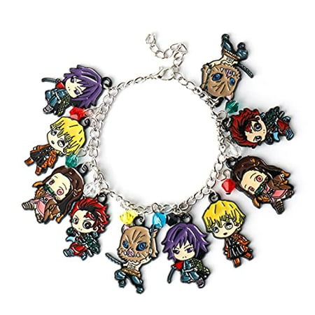 Demon Slayer Charm Bracelet Anime Merch Gifts for Teen Girls and Boys Jewelry Souvenir