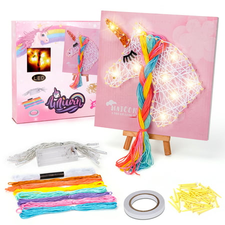 Lucyzero Gifts for Kids Girls 8 9 10 11 12 Year Old, Unicorn Crafts Toys for Teens Girl Age 4 5 6 7 Kid Birthday Presents Art Craft Night Light Kits for 5-9 Year Olds Child Art Supplies String