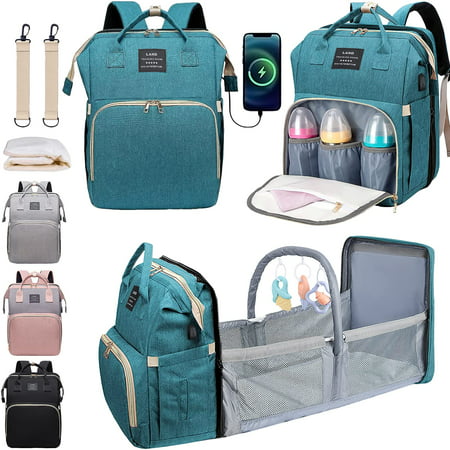 Diaper Bag Backpack, Baby Bag Diaper Bag with Changing Station Baby Girl Boy Waterproof Diaper Bag for Travel Baby Shower Gifts, Green