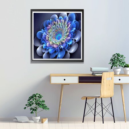 5D Diamond Painting Blue Mandalas Absctrat Full Drill by Number Kits, DIY Rhinestone Pasted with Diamond Set Arts Craft Decorations (14x14 inch)