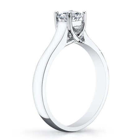 Platinum Round Cut Diamond Solitaire Ring 0.50 cttw. (G Color, VS Clarity) Size 12