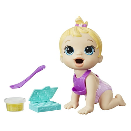 Baby Alive Lil Snacks Doll with Blonde Hair, Eats and "Poops"