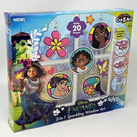 Disney Encanto Multicolor Sparkling Window Art Craft Kit, Unisex Child Ages 6 and up