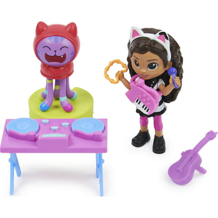 Gabby?s Dollhouse, Kitty Karaoke Set with 2 Toy Figures, 2 Accessories, Delivery and Furniture Piece, Kids Toys for Ages 3 and up
