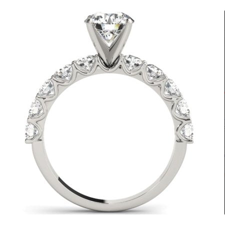 2 1/2 Ct Diamond Round Cut Engagement Ring Matching Wedding Band 14k White Gold, White Gold, 8