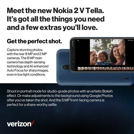 Verizon Nokia 2V Tella Prepaid Cell Phones