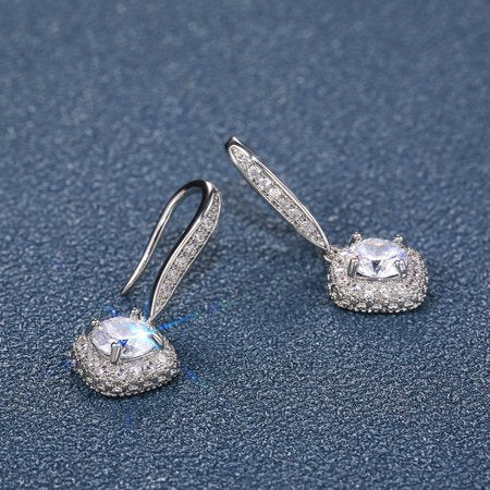 TRIHIY Fashion Drop Earrings for Women White Jewelry