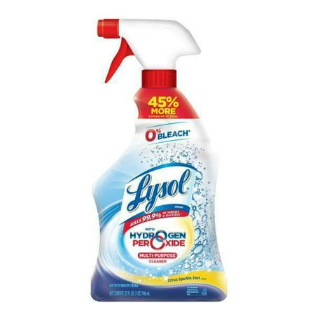 Lysol with Hydrogen Peroxide Multi-Purpose Cleaner, Citrus Sparkle Zest 32 oz (Pack of 2)