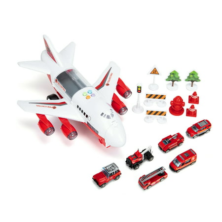 YouLoveIt Kid Plane Car Toys with Transport Cargo Airplane Car & Large Play Mat Set Construction Toys Set Airplane Track Toy Cargo Toy Set for Boys 3 4 5 6 years old Kids Carrier Truck Toy