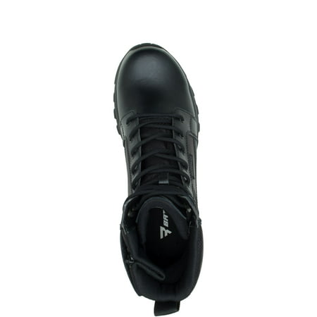 Bates Men's Fuse 8" Side Zip Waterproof Soft Toe Tactical Work Boots, Black, 7