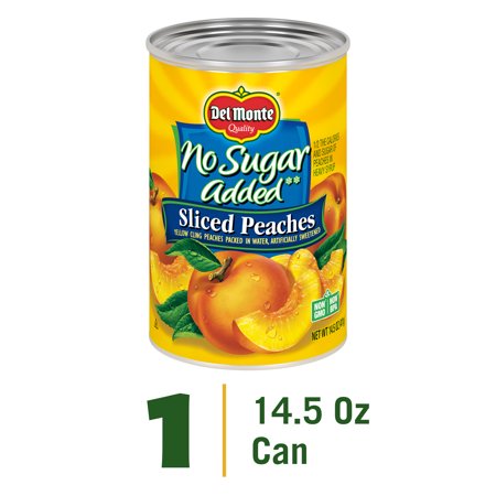Del Monte No Sugar Added Sliced Peaches, Canned Fruit, 14.5 oz Can