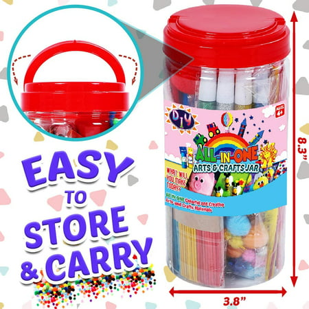 Arts and Crafts Supplies Kit Craft Set Kids Toddler Education Craft Supplies for School & Home - Ages 4 5 6 7 8 9