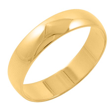 Men's 10K Yellow Gold 5mm Traditional Plain Wedding Band RIng (Available Ring Sizes 7-12 1/2)