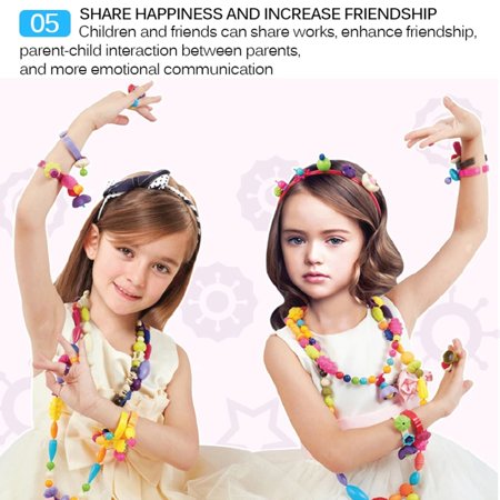 MAINYU Snap Pop Beads for Girls Toys - 160+Pcs Kids Jewelry Making Kit Pop-Bead Art and Craft Kits DIY Bracelets Necklace Hairband and Rings Toy for Age 3 4 5 6 7 8 Year Old Girls BoysMulticolor,