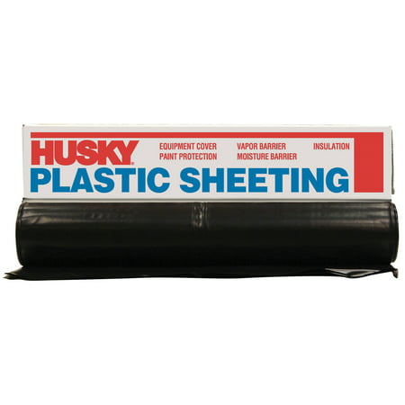 Husky 12' X 100' 4 ML Polyethylene Black Plastic Sheeting