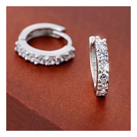 Men Women Fashion Jewelry 925 Sterling Silver Sparkling Rhinestones Hoop Diamond Stud Earrings Huggie Giftblue shark,