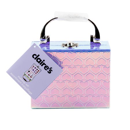 Claire's Club Tiny Travel Makeup Set for Little Girls, Holographic Case, Cute Gift, 74429