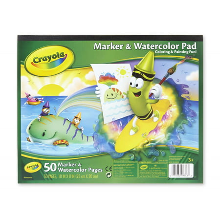 Crayola Marker & Watercolor Pad, 50 Blank Coloring Pages, Art Supplies for Kids