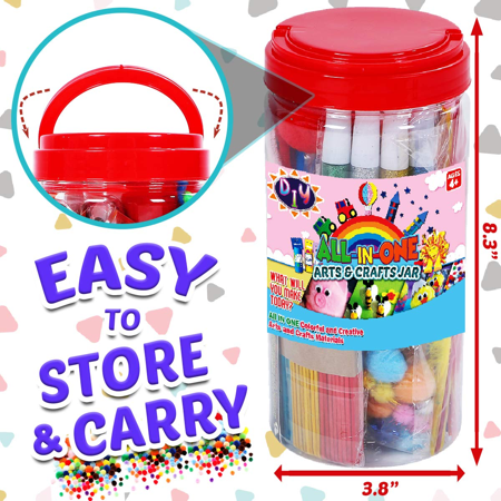 Arts and Crafts Supplies for Kids - Perfect Christmas/Thanksgiving/New Year/Birthday/Holiday Gifts, All in One D.I.Y. Crafting Materials Set for School Projects Toddler Activities