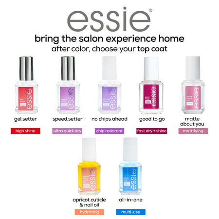 essie nail care, 8-free vegan, clear top coat, Gel Setter, 0.46 fl oz, gel setter, NA