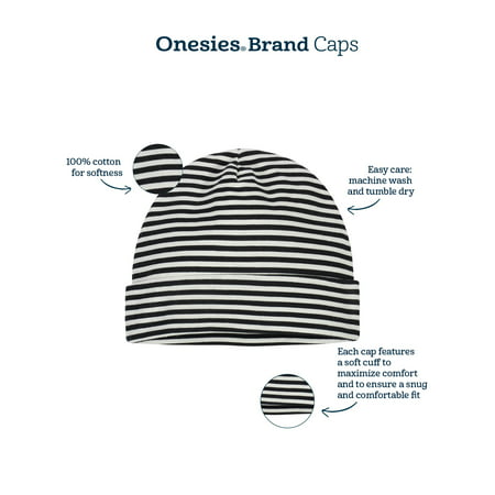 Onesies Brand Baby Boy or Baby Girl Gender Neutral Caps & Mittens Accessories Shower Gift Set, 12-Piece, Stars, Newborn